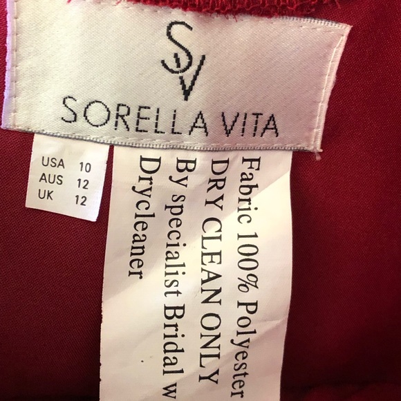 Sorella Vita Bridesmaid Gown Dress Wine Red 10 - Picture 5 of 5